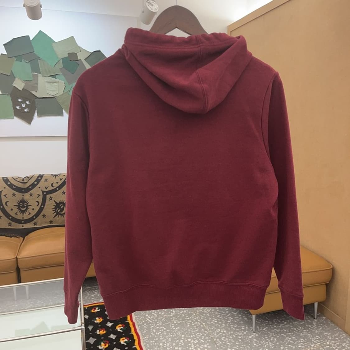 갭 레트로 00's 빅로고 버건디 기모 후드티 XS C07405 상품이미지4