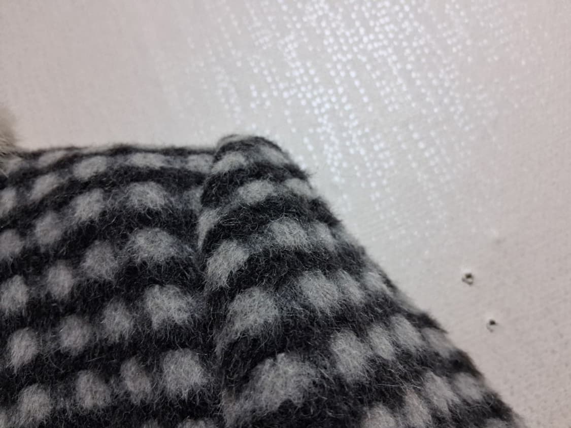 BELLE VOGUE 알파카롱코트 밍크카라 그레이검정체크 66 고품질 상품이미지6