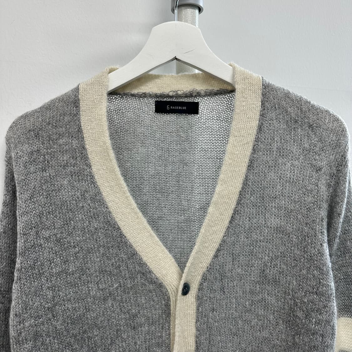 레이지블루 모헤어 완장 가디건 상품이미지3