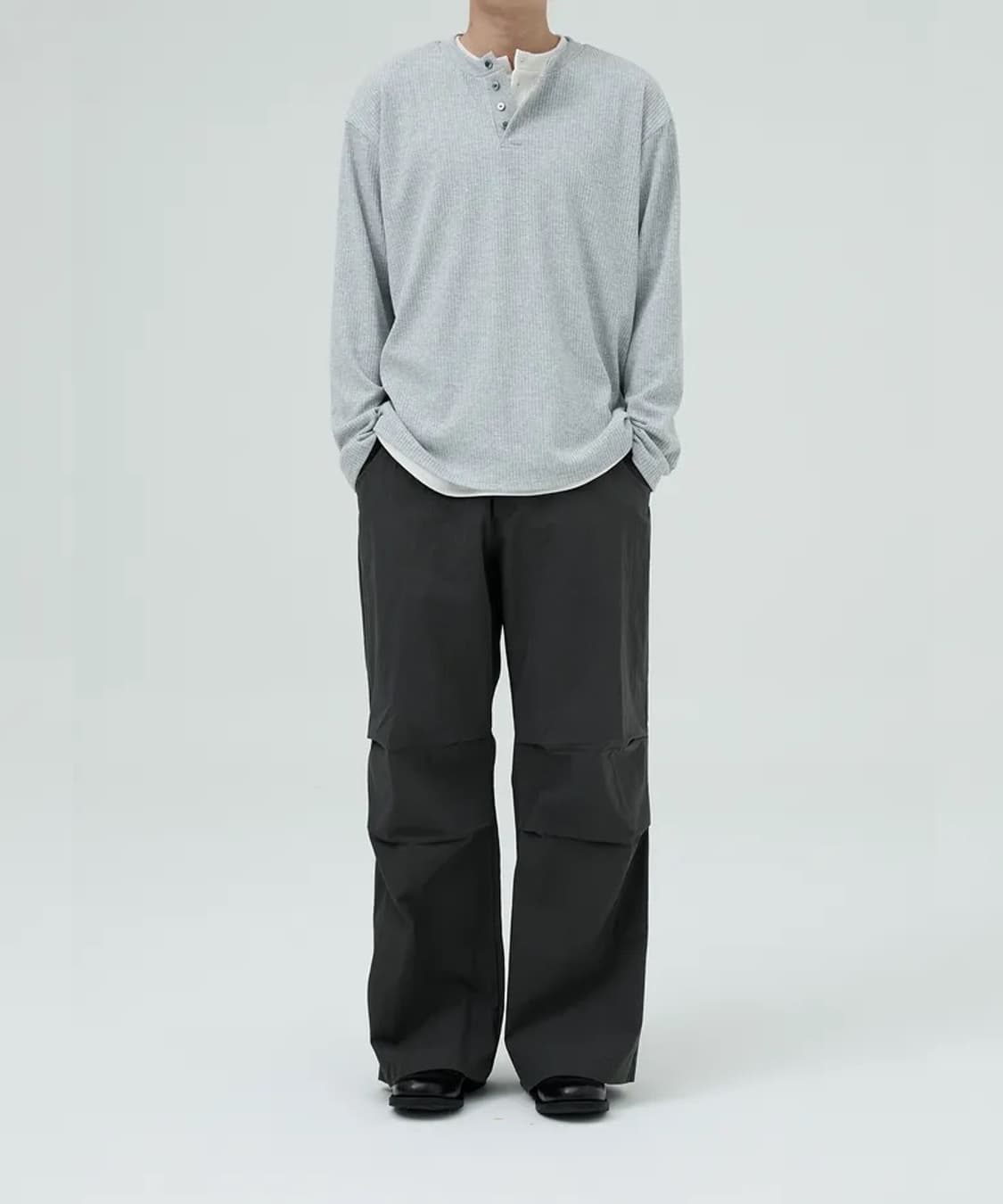 오엑스 스튜디오 모먼트 헨리넥 롱슬리브 그레이 48 상품이미지8