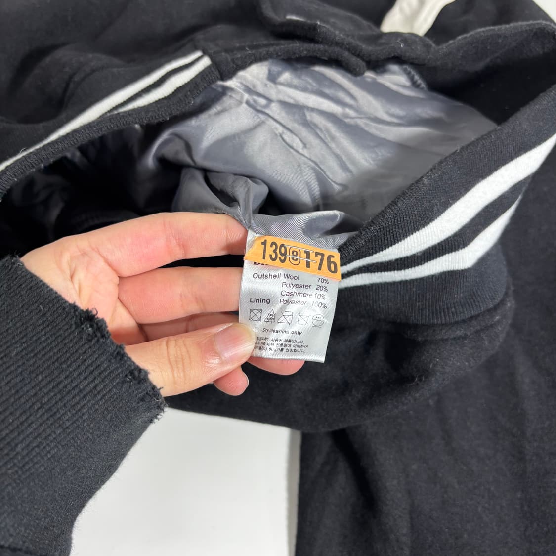 L 드림월드 블랙 캐시미어혼방 바시티자켓 상품이미지5