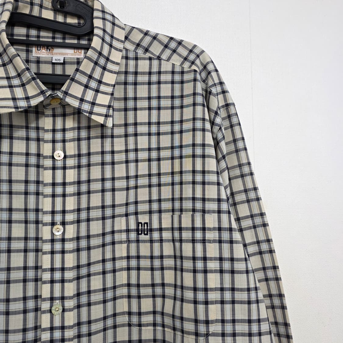 105 닥스 긴팔 체크 셔츠 베이지 상품이미지2
