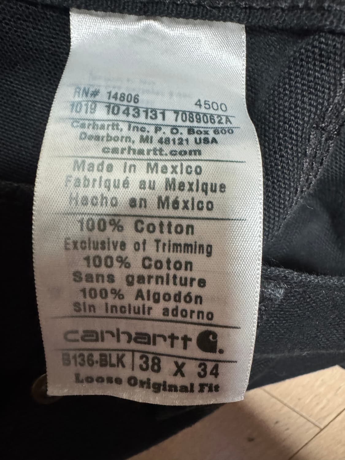 칼하트 더블니 b136 bk 38-34 상품이미지3
