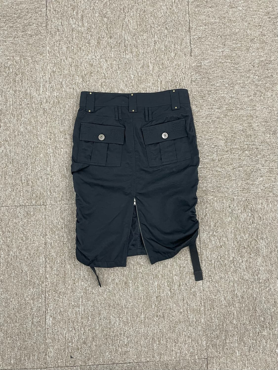 Black Shirring Details Skirt 상품이미지3