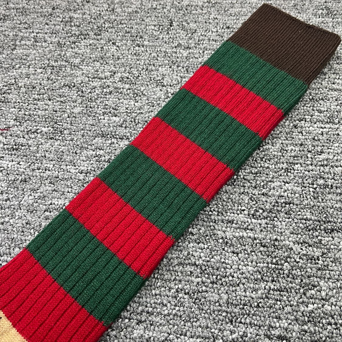 새상품 구찌 양말 GG 로고 스트라이프 울 롱삭스 니삭스 L 사이즈 상품이미지3
