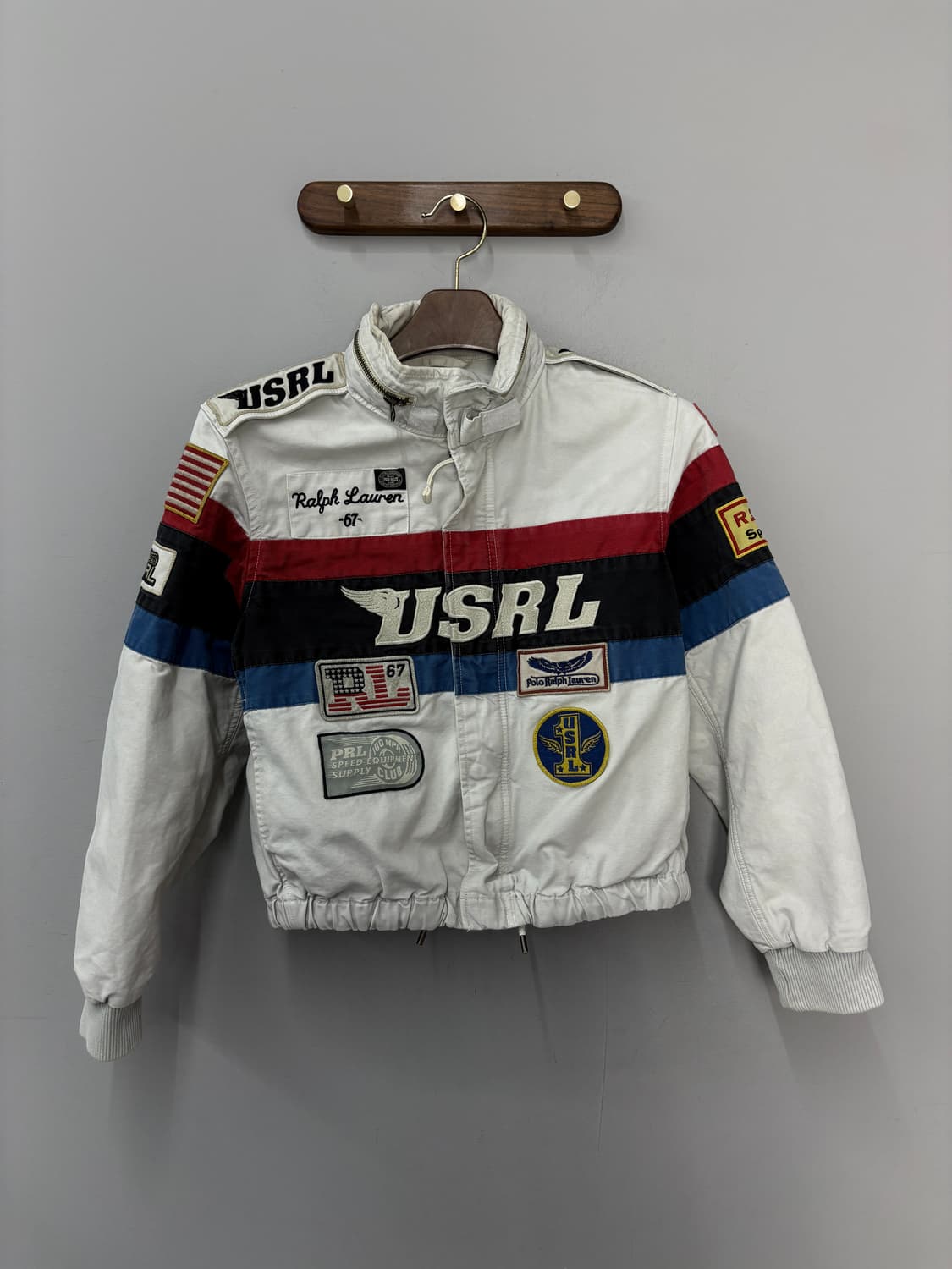 폴로랄프로렌 USRL 멀티패치 크롭 크림 레이싱 자켓 A3802 상품이미지2