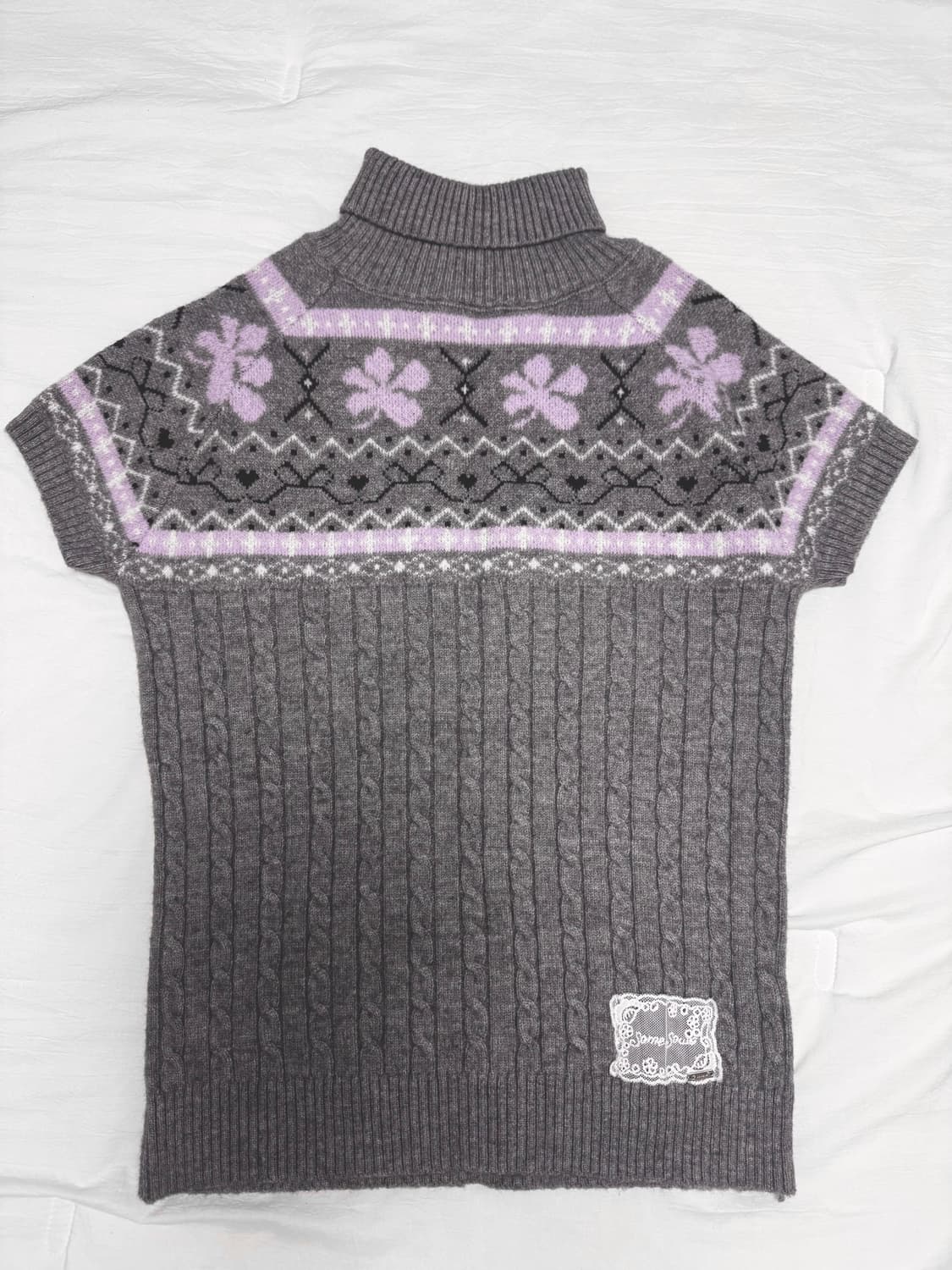 모리걸 사와코 반팔 목폴라 니트 상품이미지1