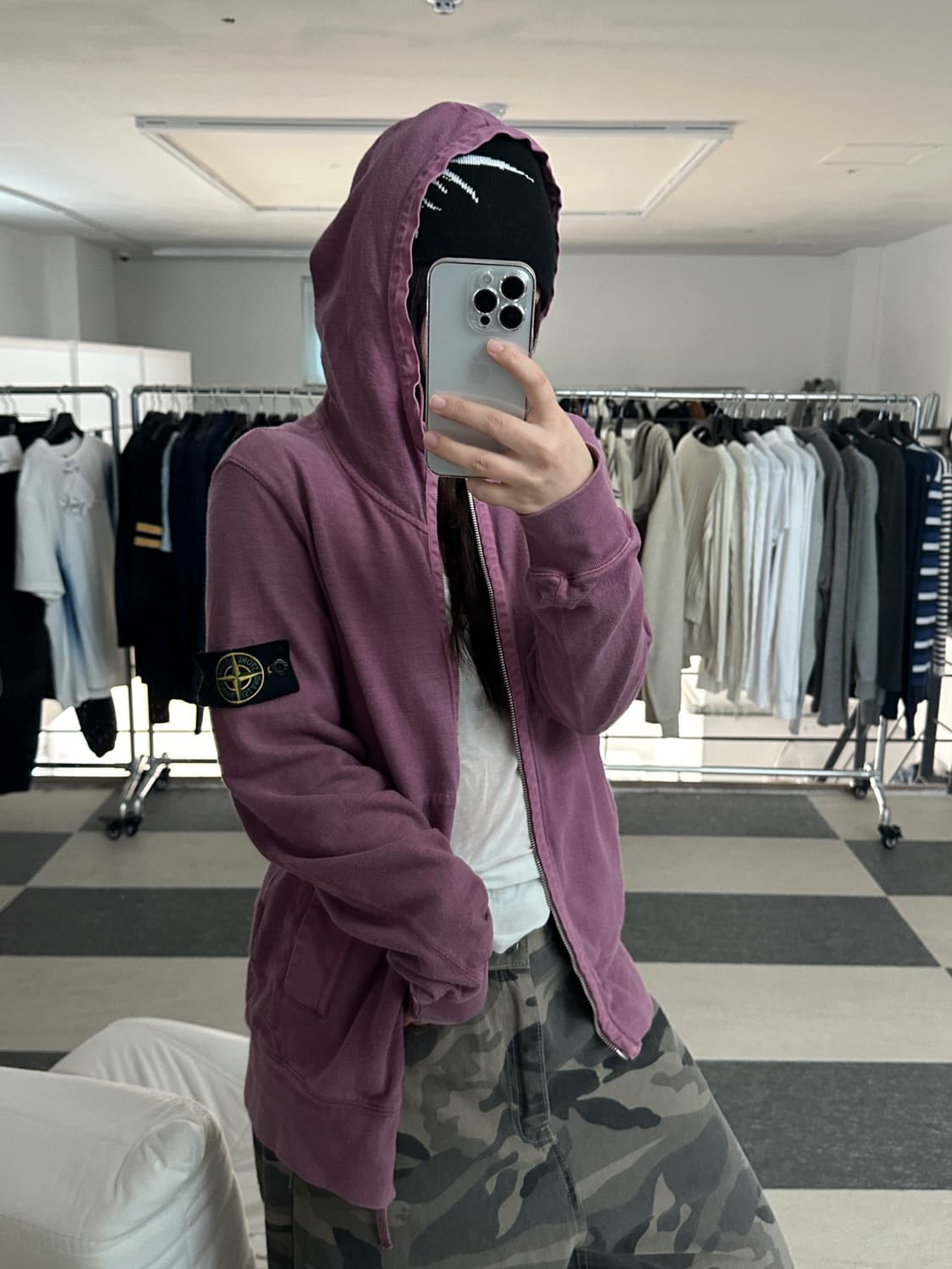 스톤아일랜드 10SS 와펜 더스티퍼플 후드집업  상품이미지1