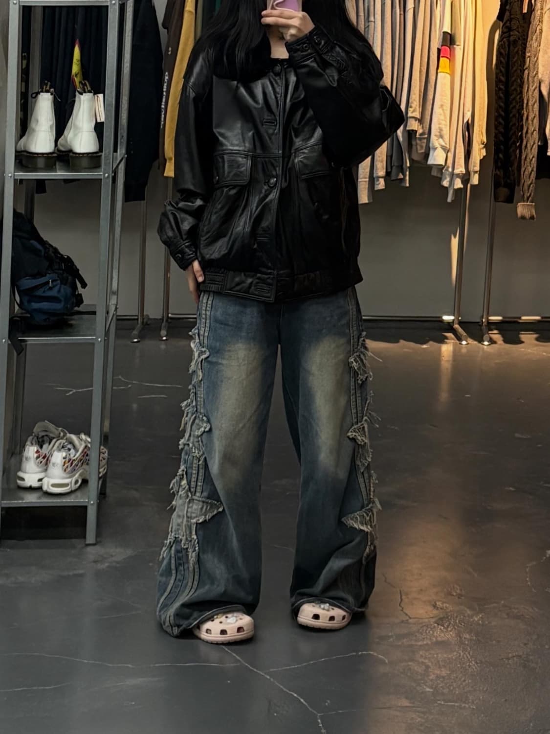 빈티지 블랙 레더자켓 (퍼 탈부착 가능) A2965 상품이미지1