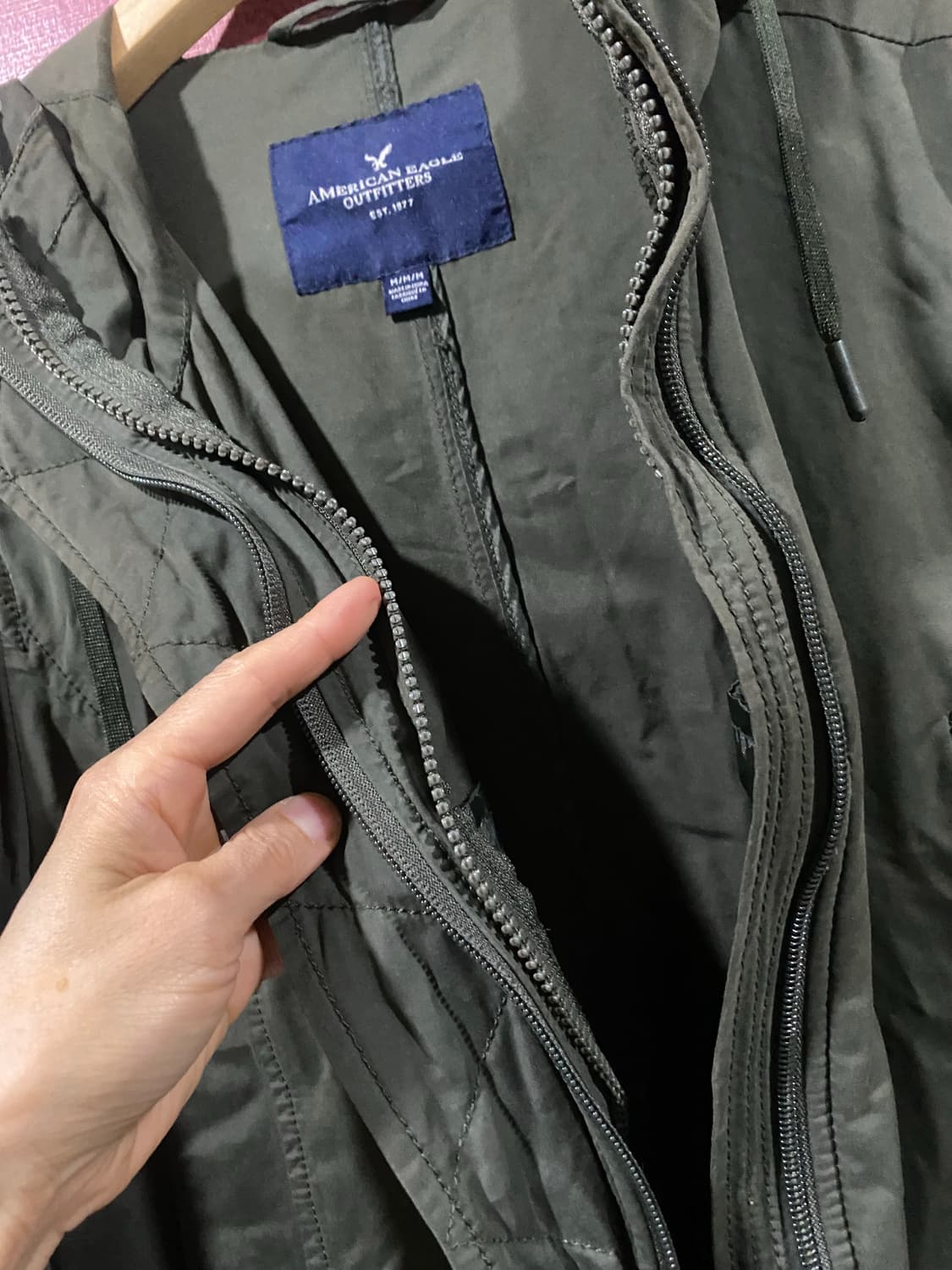 아메리칸 이글 카키 후드 야상 M 상품이미지10