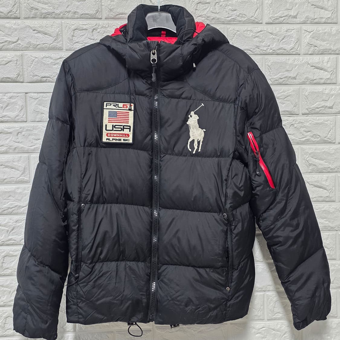 택포// 폴로 랄프로렌 빅포니 성조기 눕시 패딩 M 상품이미지1