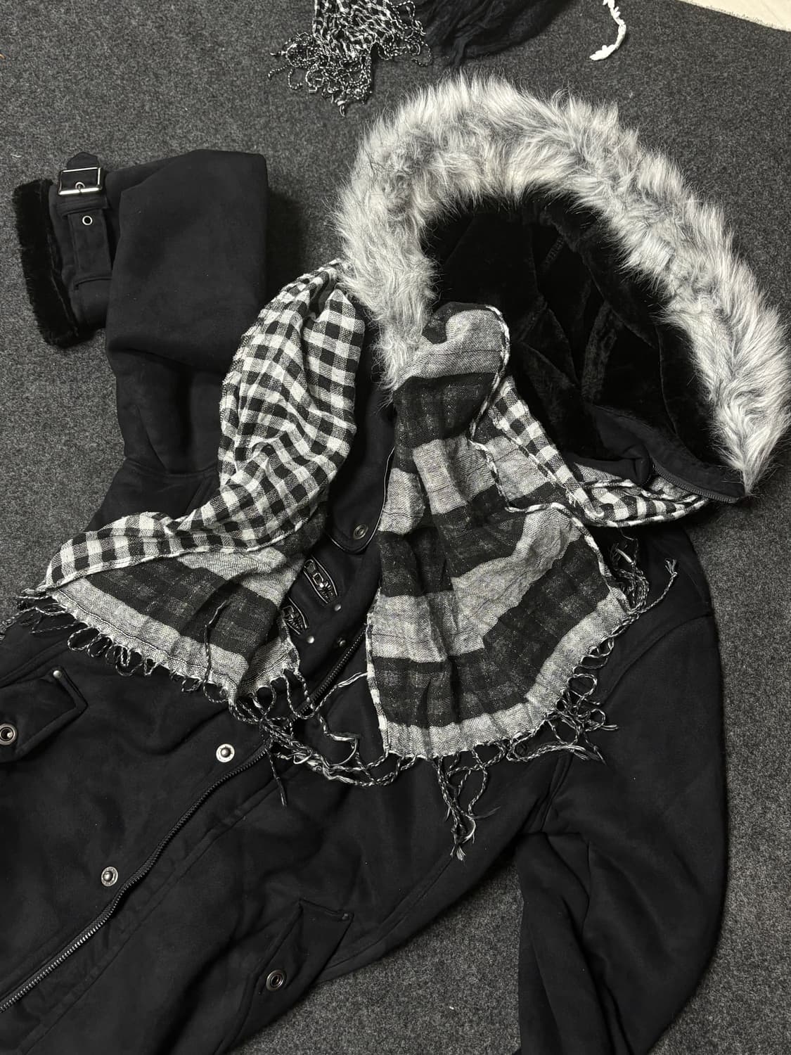 Vintage y2k punk flannel scarf muffler 상품이미지1