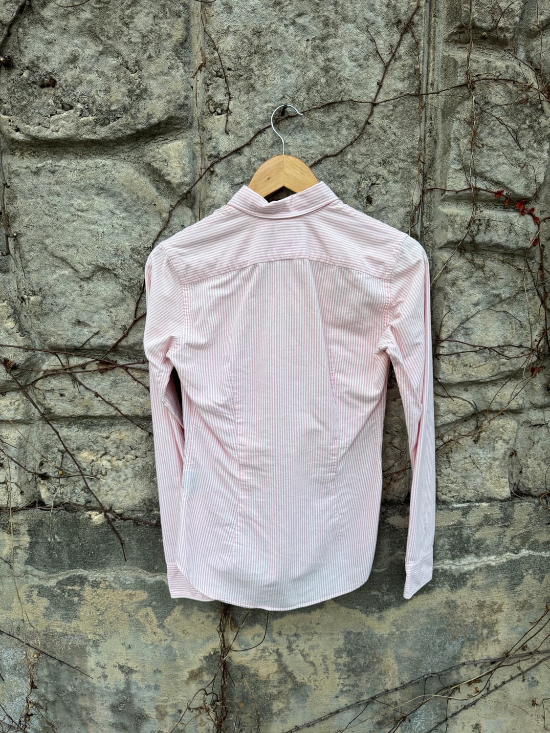 폴로 랄프로렌 빈티지 옥스포드 스트라이프 셔츠 핑크 슬림핏 우먼 여성 상품이미지2
