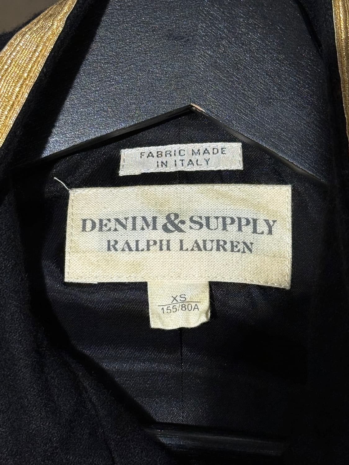 데님 앤 서플라이 블랙 나폴레옹 금장 롱 코트 상품이미지7