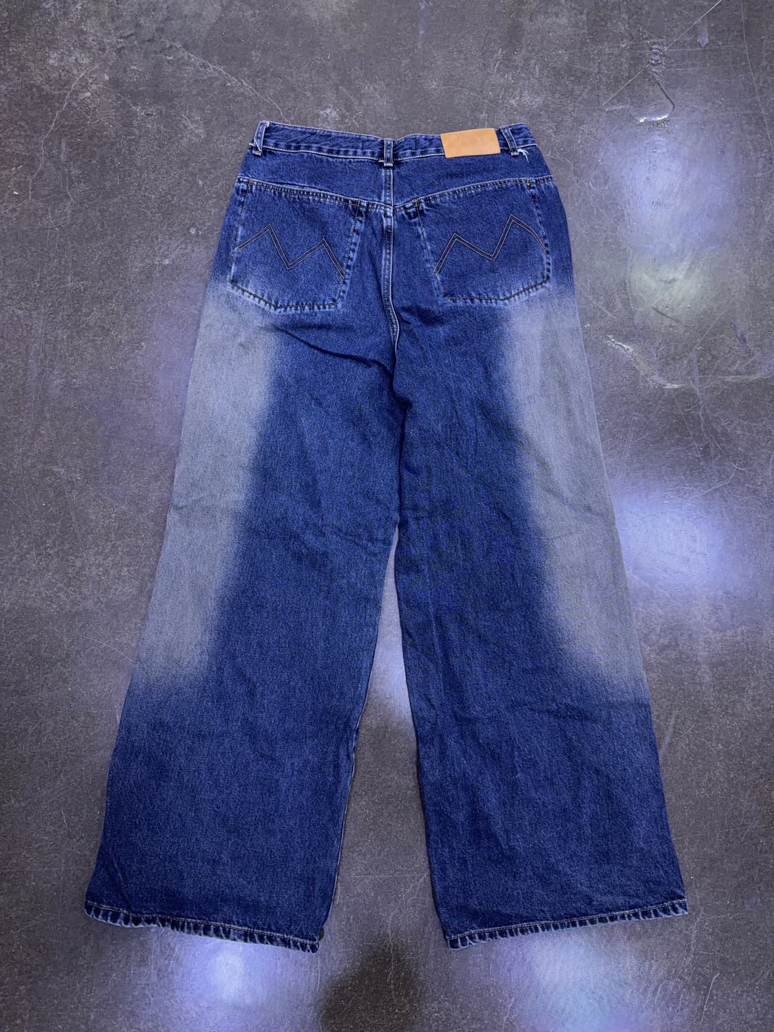 마뗑킴 포 맨 사이드 브러쉬 워시드 와이드 핏 데님팬츠 L 상품이미지2