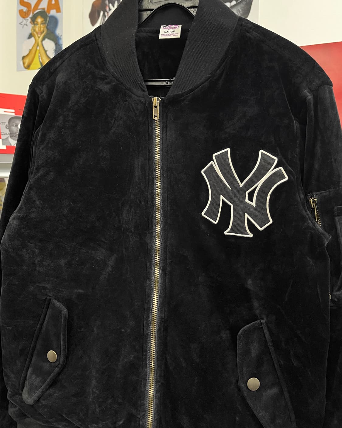 마제스틱 뉴욕 양키즈 벨벳 봄버 자켓 상품이미지6