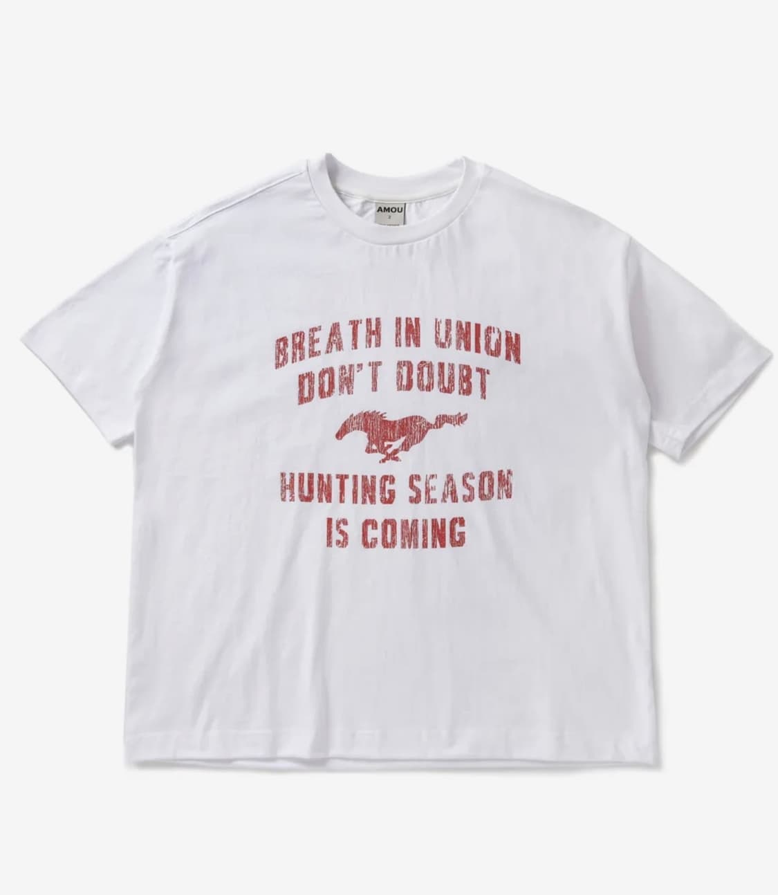 [아모우] Vintage Horse Half T-Shirts White 상품이미지2