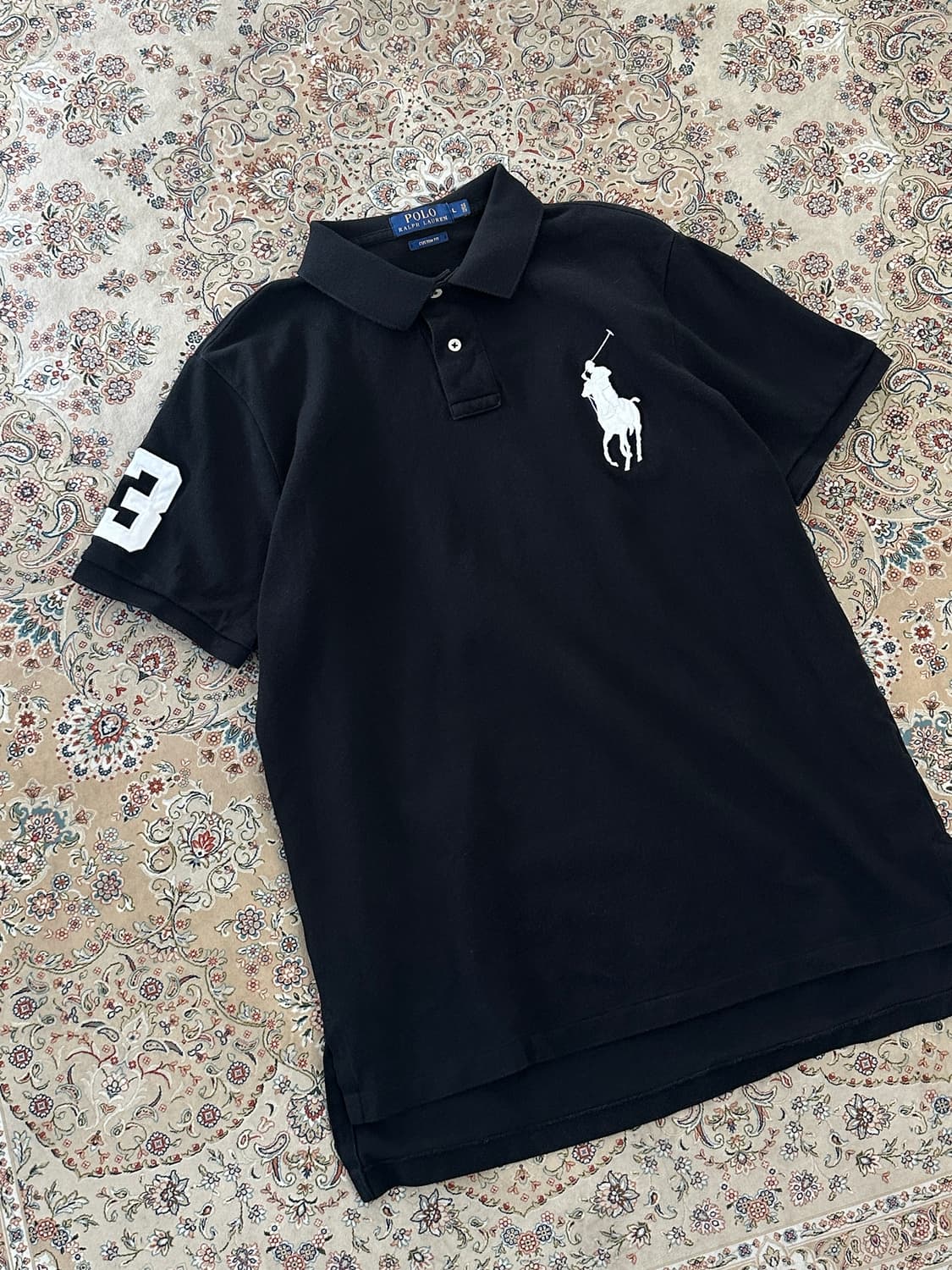 폴로 랄프로렌 블랙/화이트 빅포니 카라티 상품이미지3