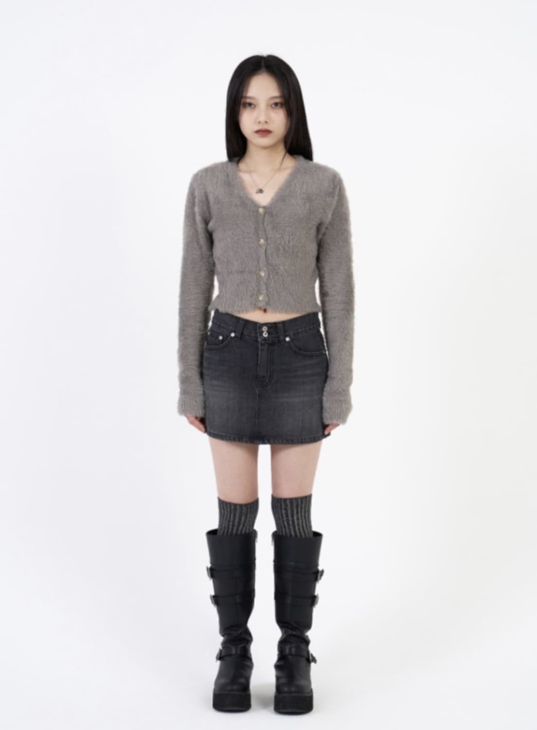 애즈온 마카롱 가디건 그레이 상품이미지1