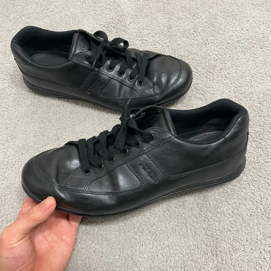 265) 프라다 스포츠 레더 사이드 메탈 로고 스니커즈 신발 상품이미지2