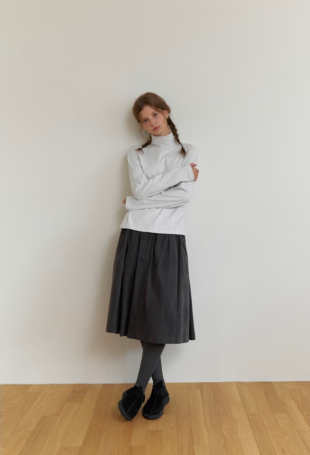 더미튼 미디 스커트 상품이미지2