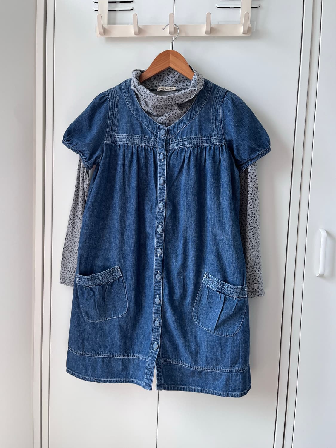 Vintage 핀턱 중청 데님 원피스 상품이미지4