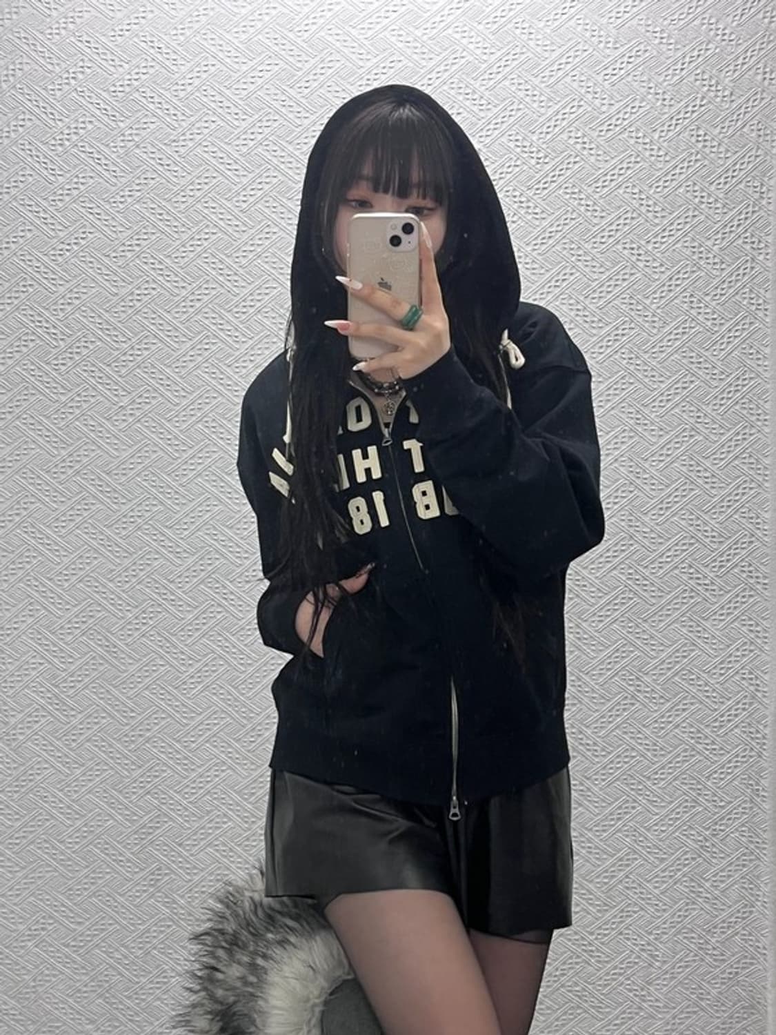 후아유 올드스쿨 레트로 빈티지 레터링 후드집업 M C09423 상품이미지1