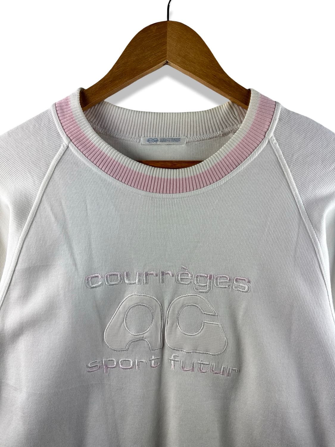 꾸레쥬 핑크 화이트 크루넥1888  상품이미지3