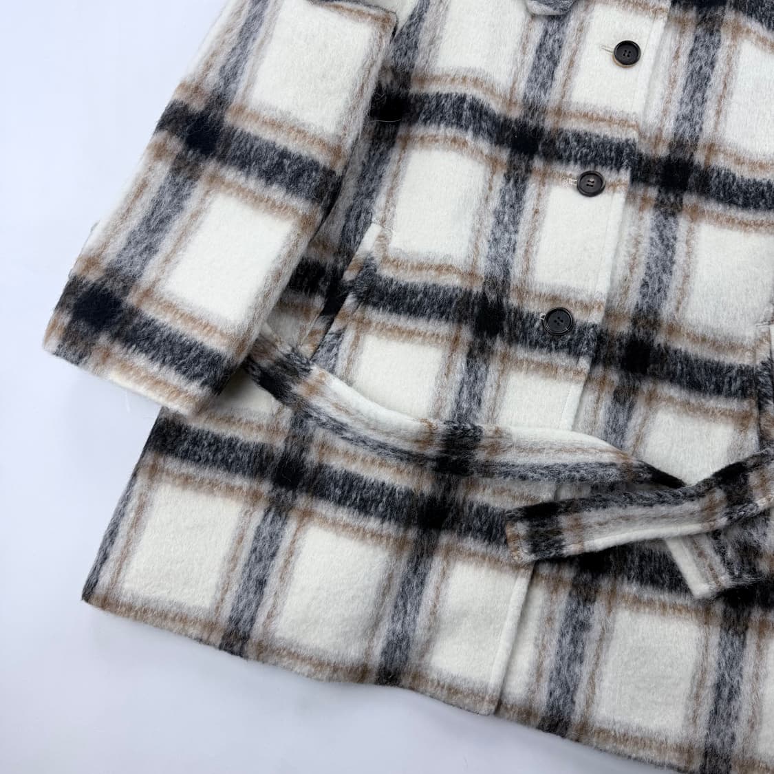 플레따 모헤어 체크 하프코트 상품이미지3