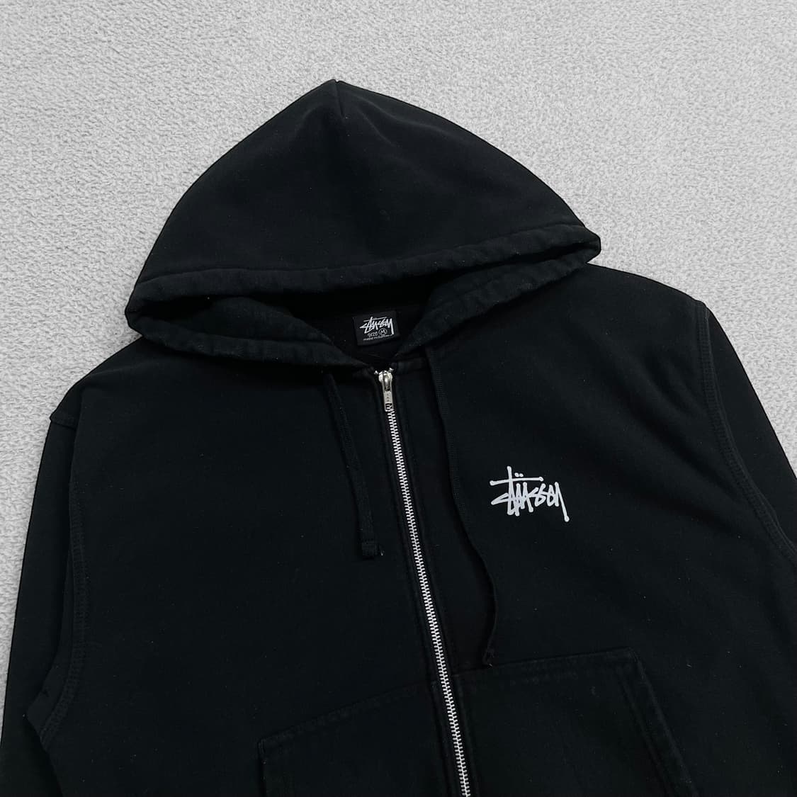 스투시 Stussy 베이직 로고 후드집업 블랙 상품이미지3