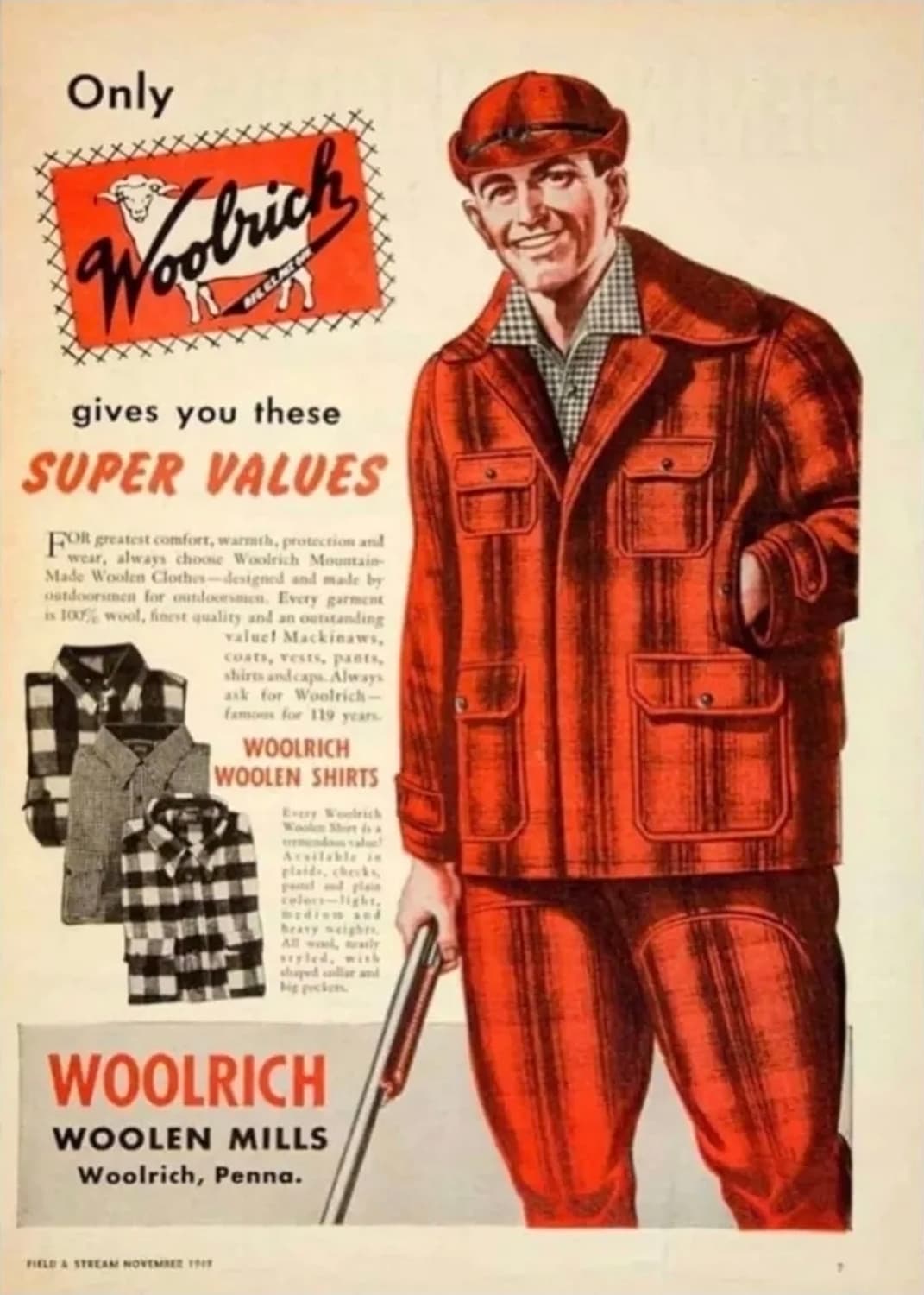 80's 울리치 헤비 울 셰르파 라인드 플레이드 자켓 상품이미지9