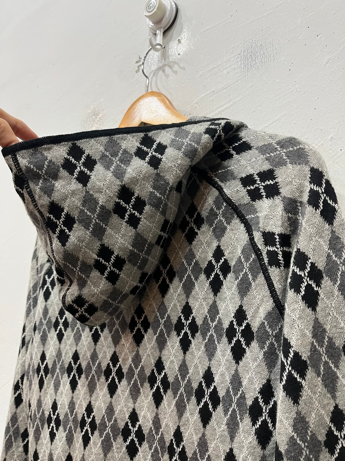 버버리 아가일 니트 후드집업 우먼즈 상품이미지5