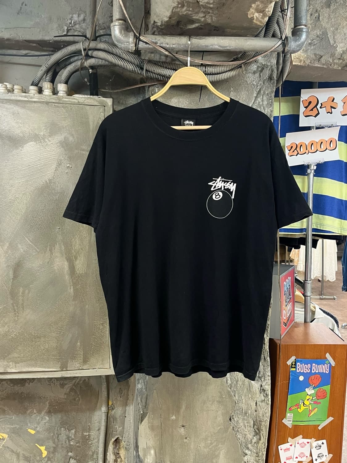 스투시 에잇볼 반팔티 블랙 L #csz3818 상품이미지2