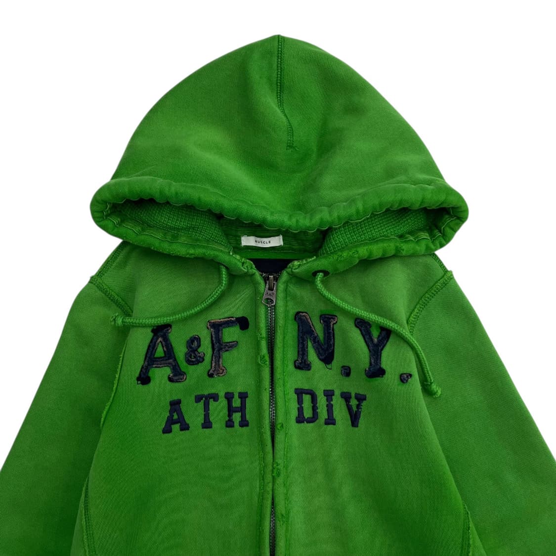 아베크롬비 센터 패치로고 빈티지그린 후드집업 S 상품이미지4