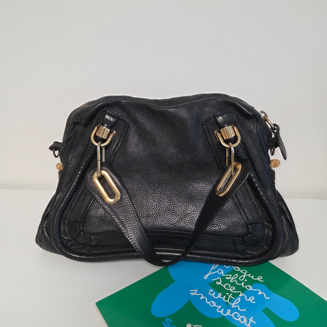 chloe 끌로에 정품 미디움 파라티백 금장 블랙 토트 숄더 상품이미지7