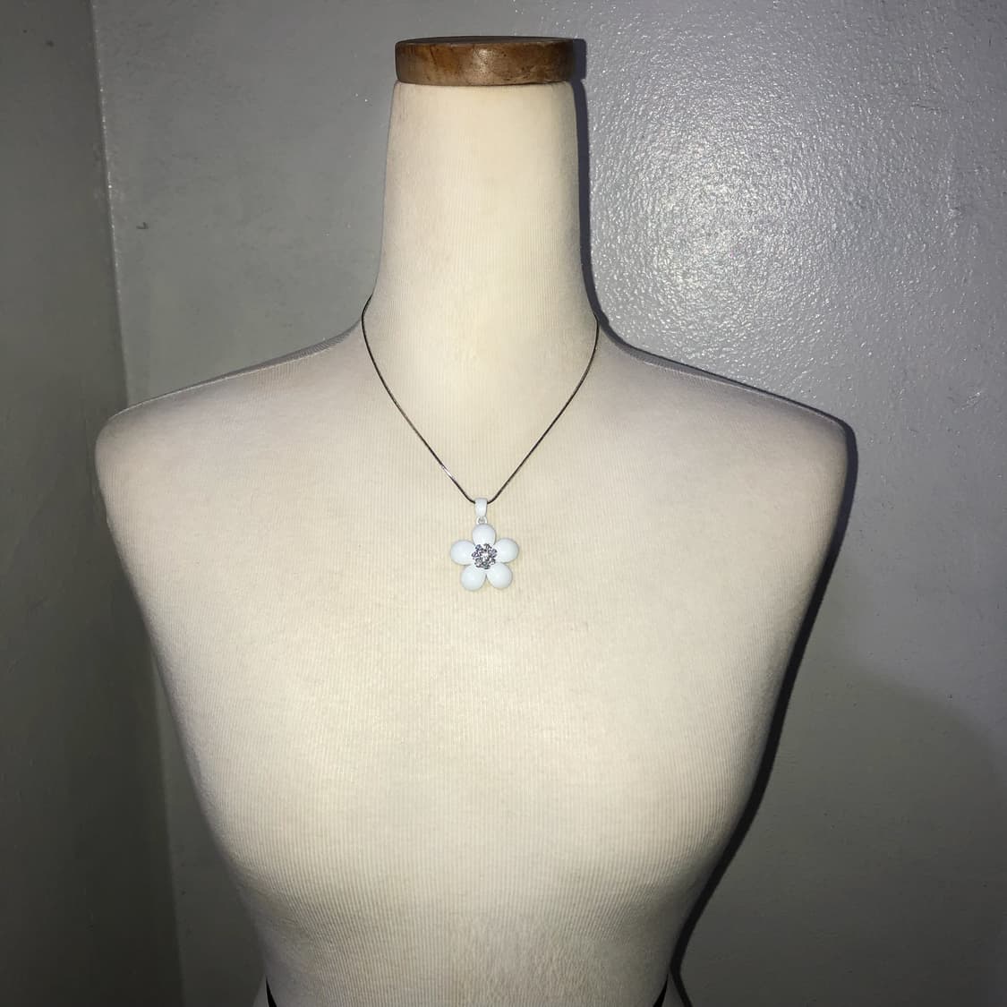 빈티지 화이트 플라워 펜던트 목걸이 페어리 하구미 모리걸 오리엔탈 상품이미지2