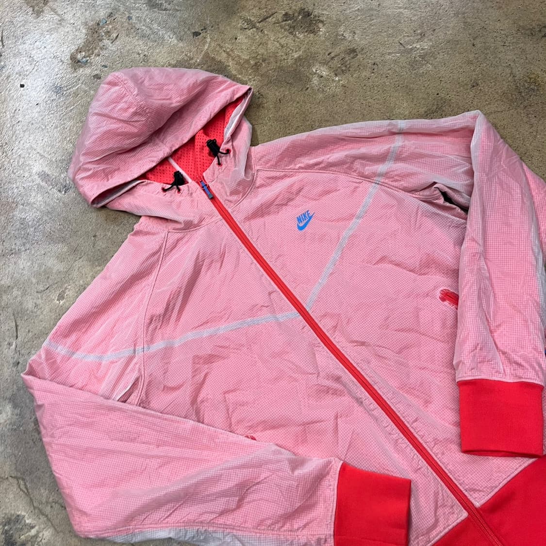[정품/L] 나이키 핑크 레드 바람막이 후드집업 b15 상품이미지1