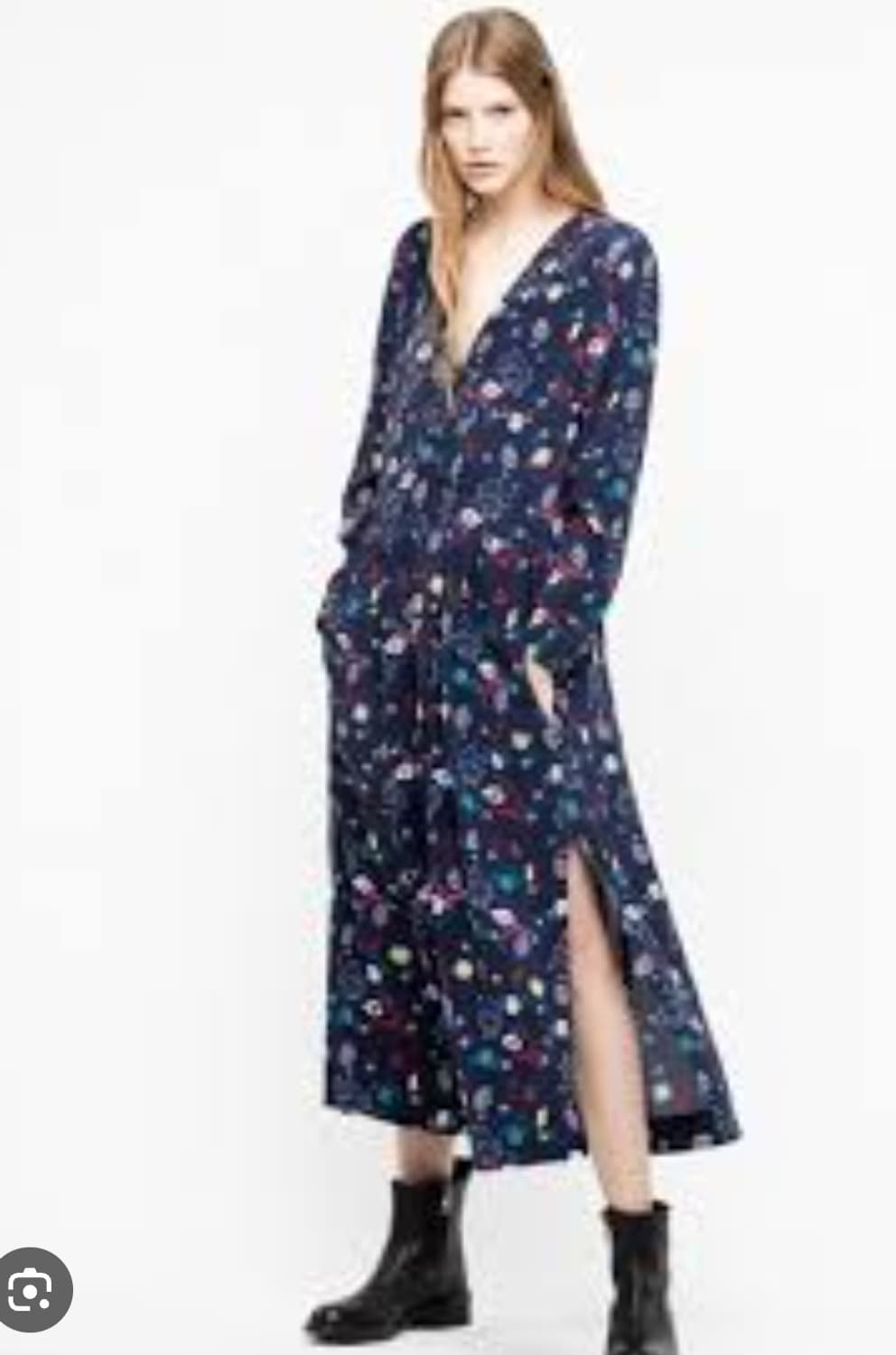 쟈딕앤볼테르 멀티 프린트 브이넥 롱 원피스 0사이즈 상품이미지1