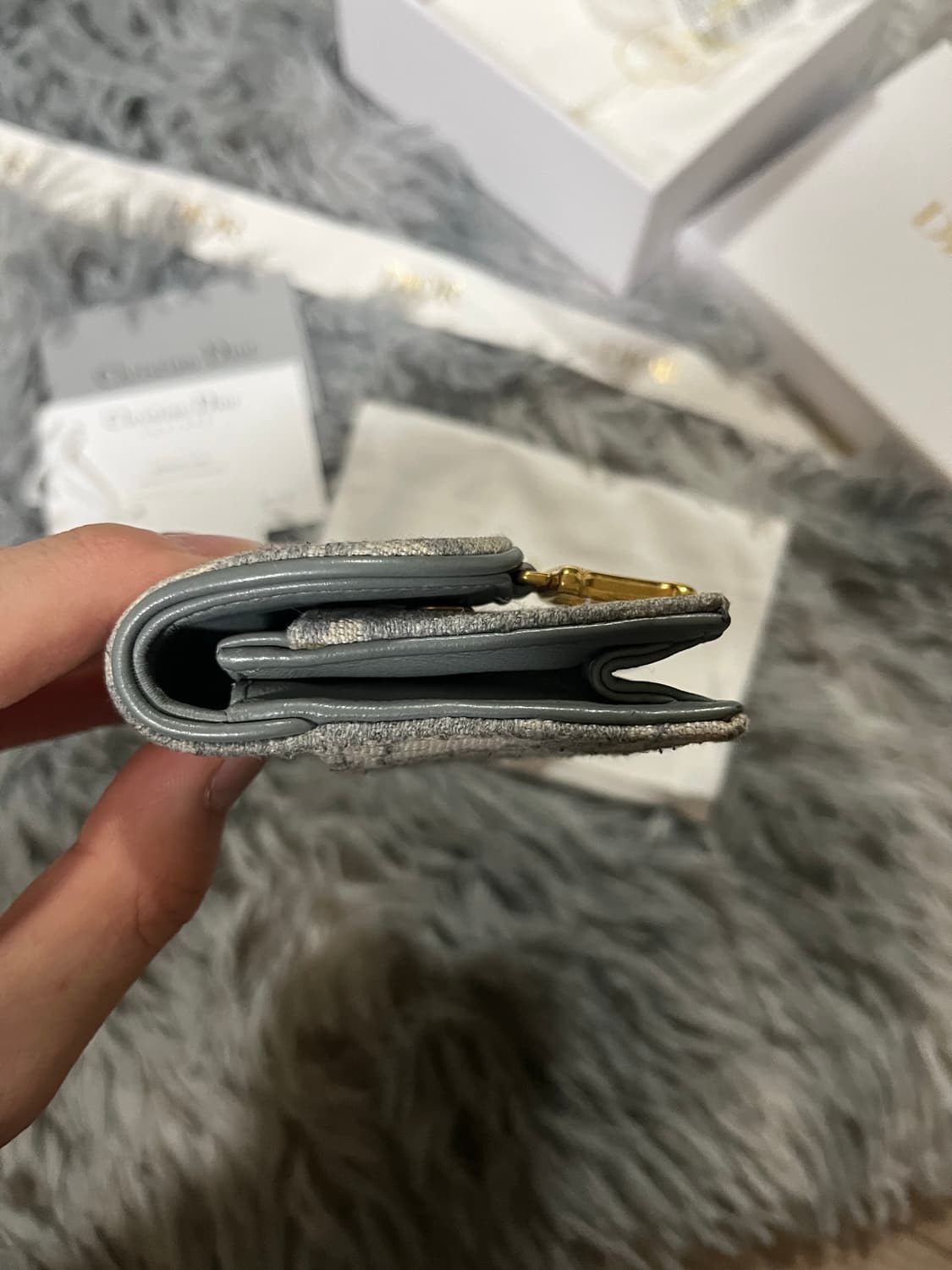 디올 새들 카드지갑 그레이 풀박스 상품이미지7