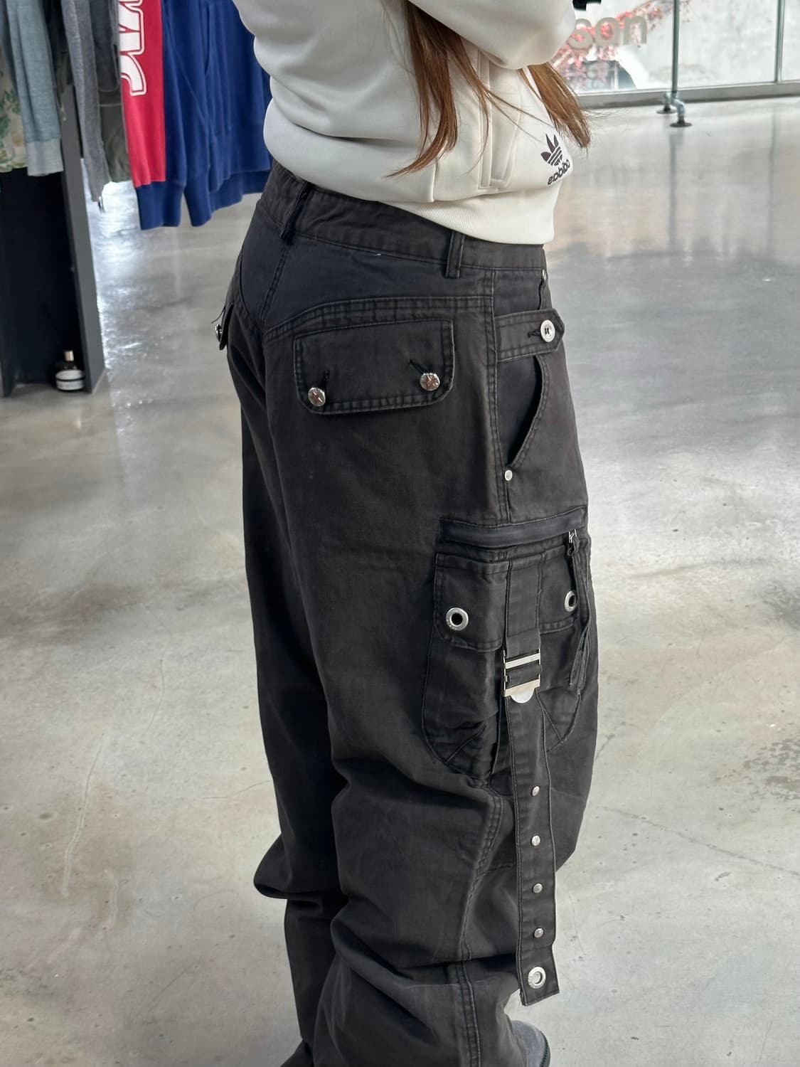 재팬빈티지 스타버튼 버클 부츠컷카고팬츠 코코아 상품이미지5