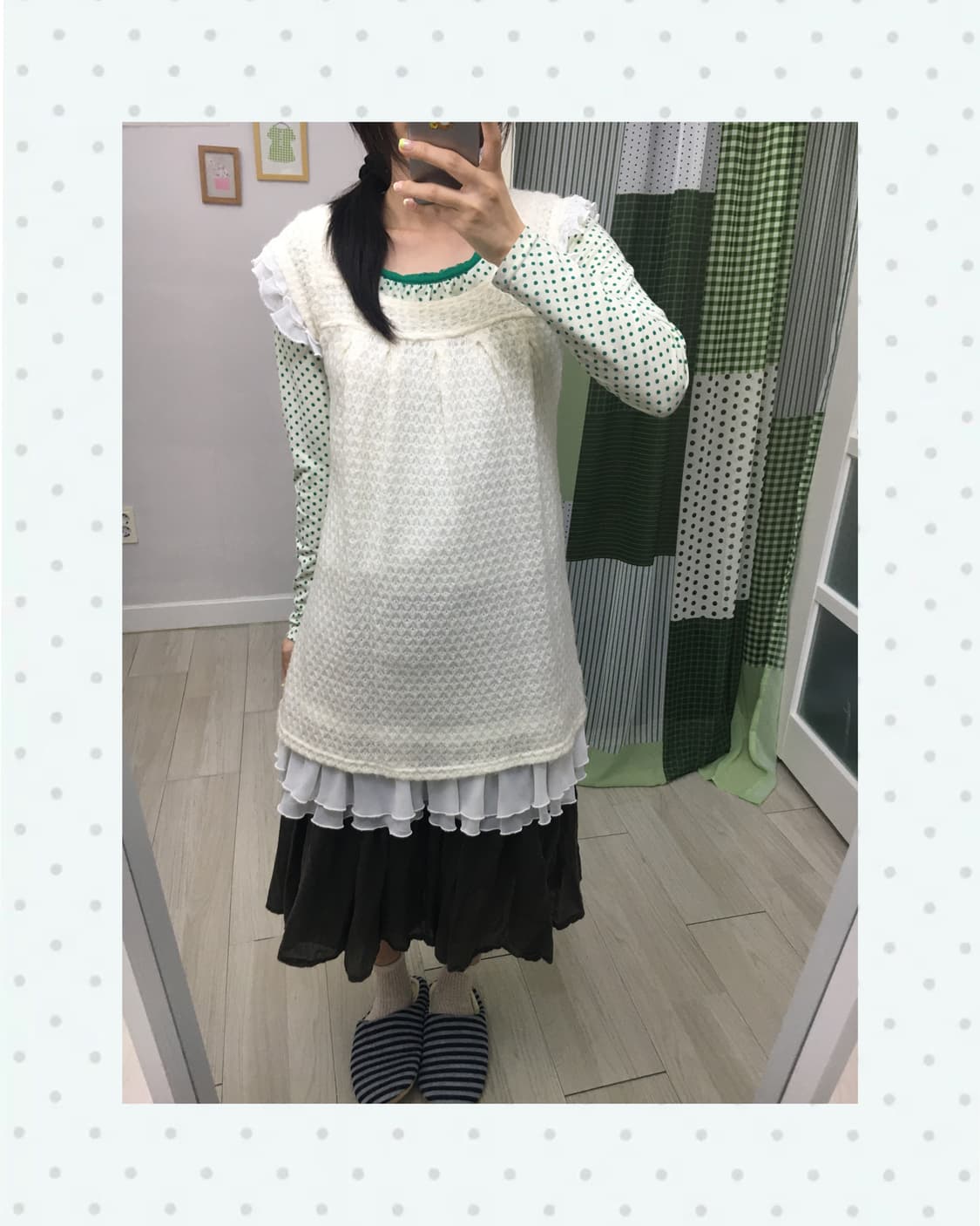 아이보리 프릴 니트 원피스  상품이미지1