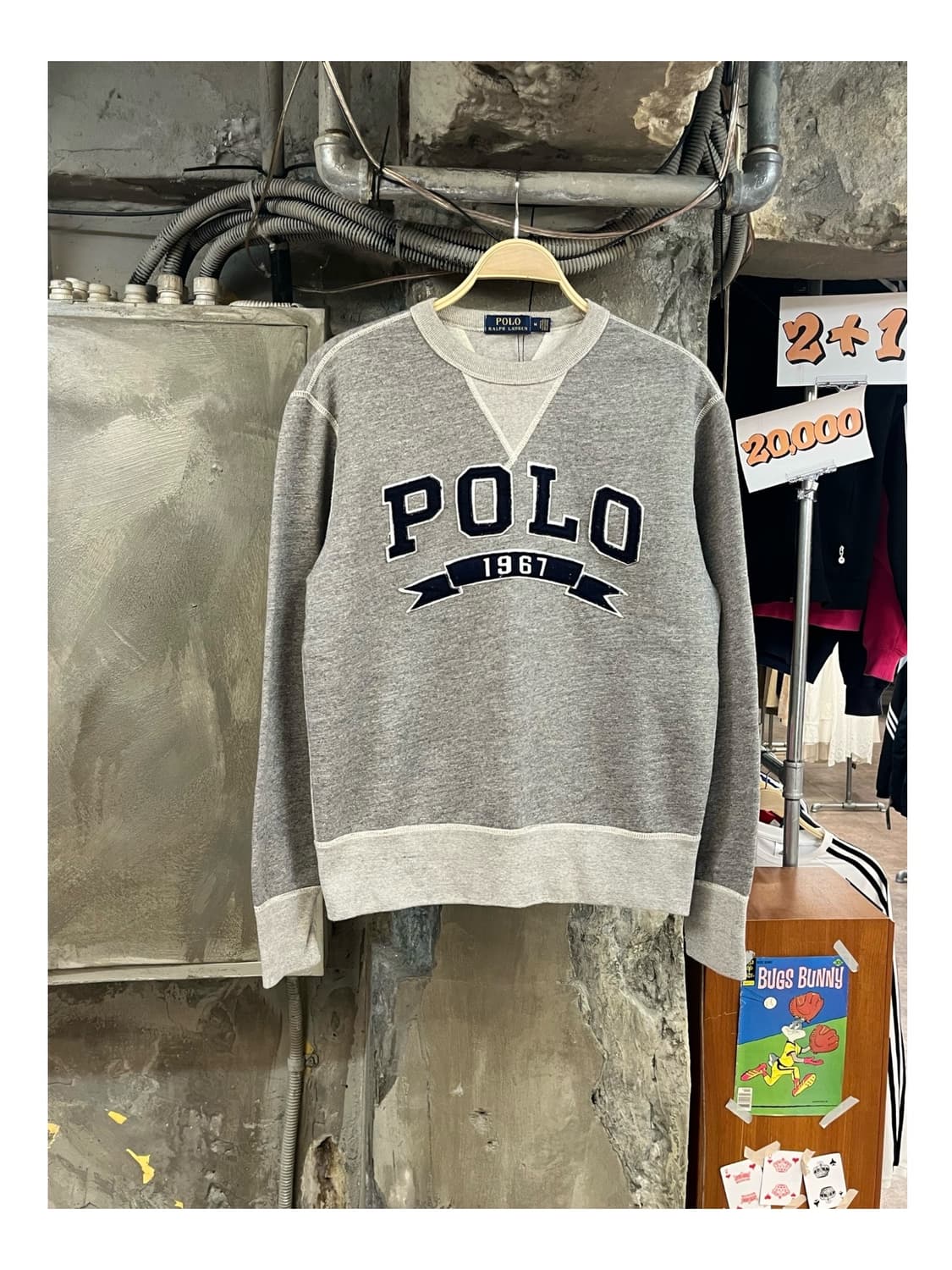 폴로 랄프로렌 빅로고 기모 맨투맨 그레이 M #csz3766 상품이미지1