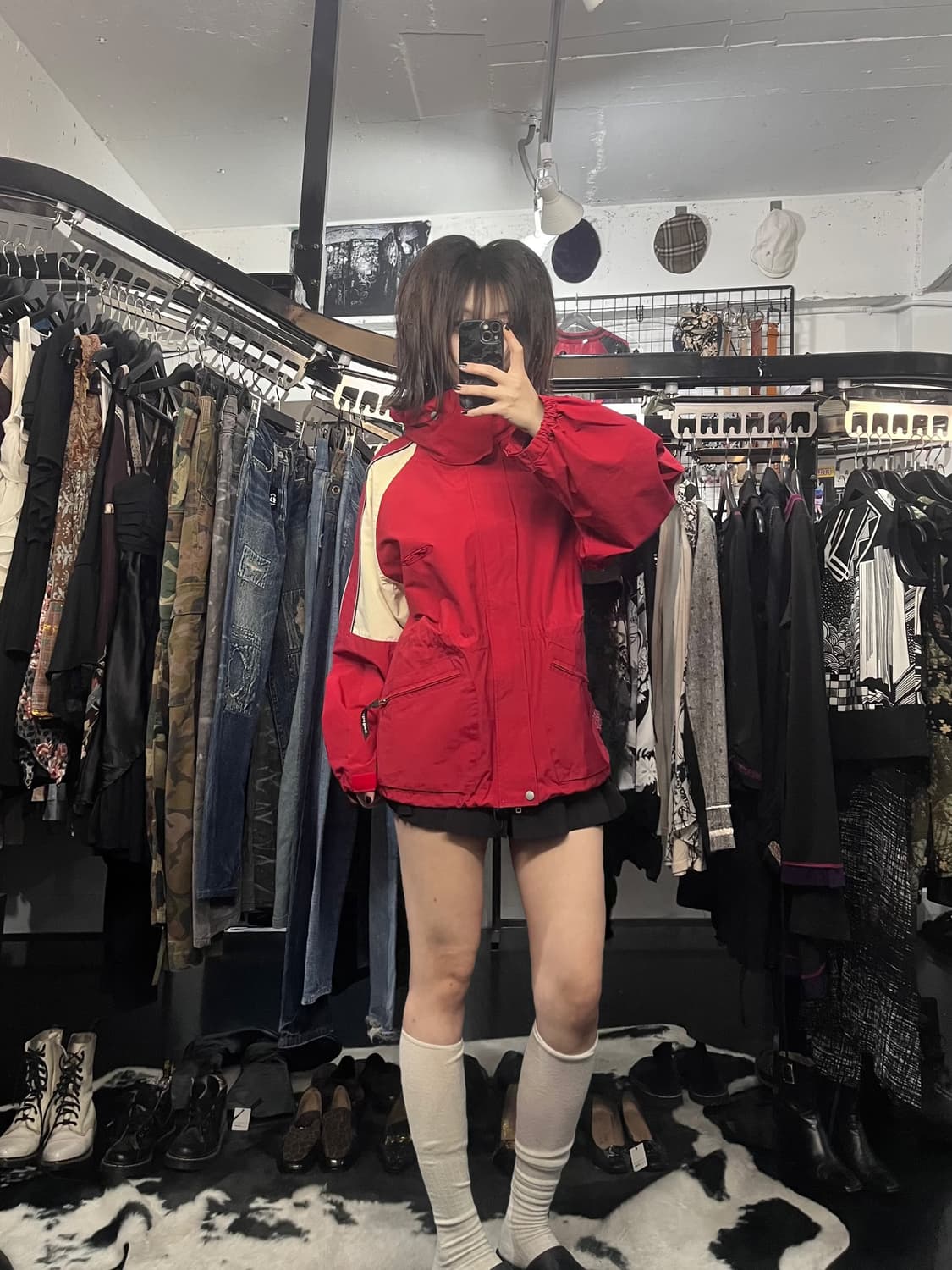 오버핏 후드 스키자켓 상품이미지1