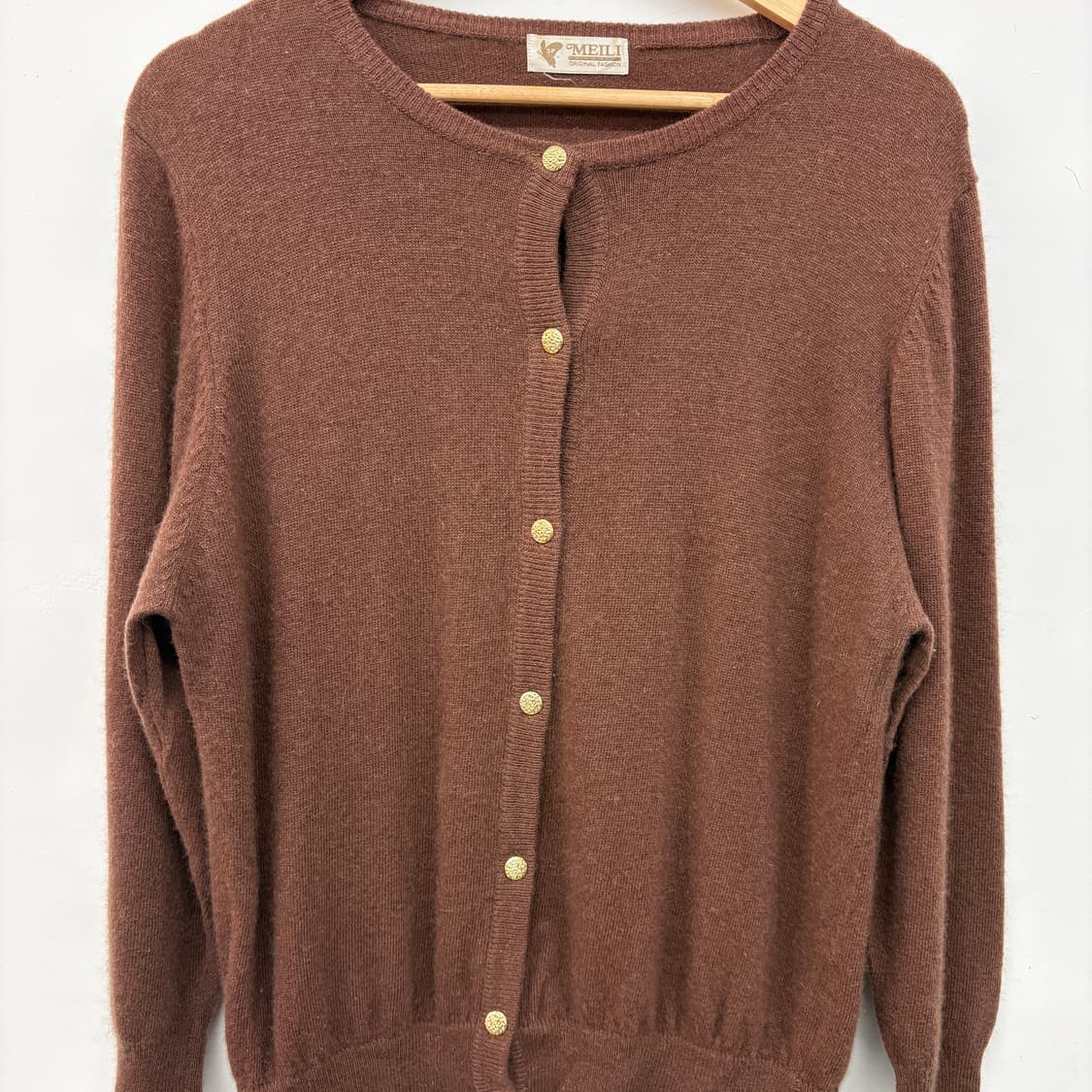 캐시미어100 meili 브라운 가디건 여L 상품이미지2