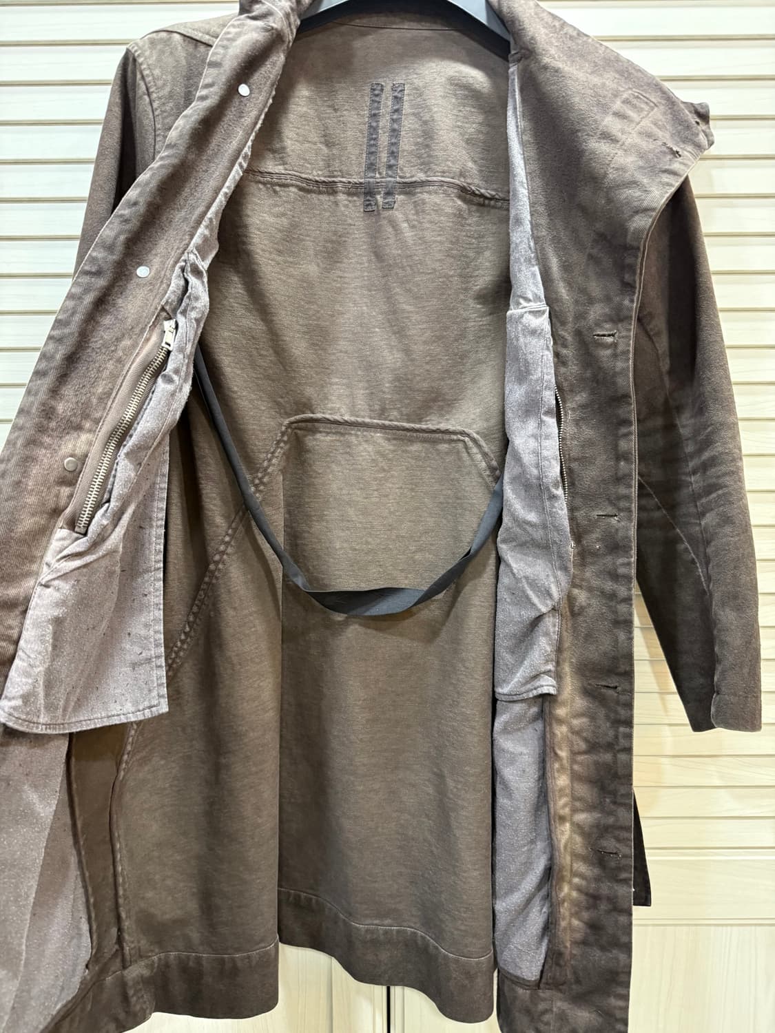 Rick Owens 아카이브 캔버스 벨티드 코트 Limo 2011 상품이미지5