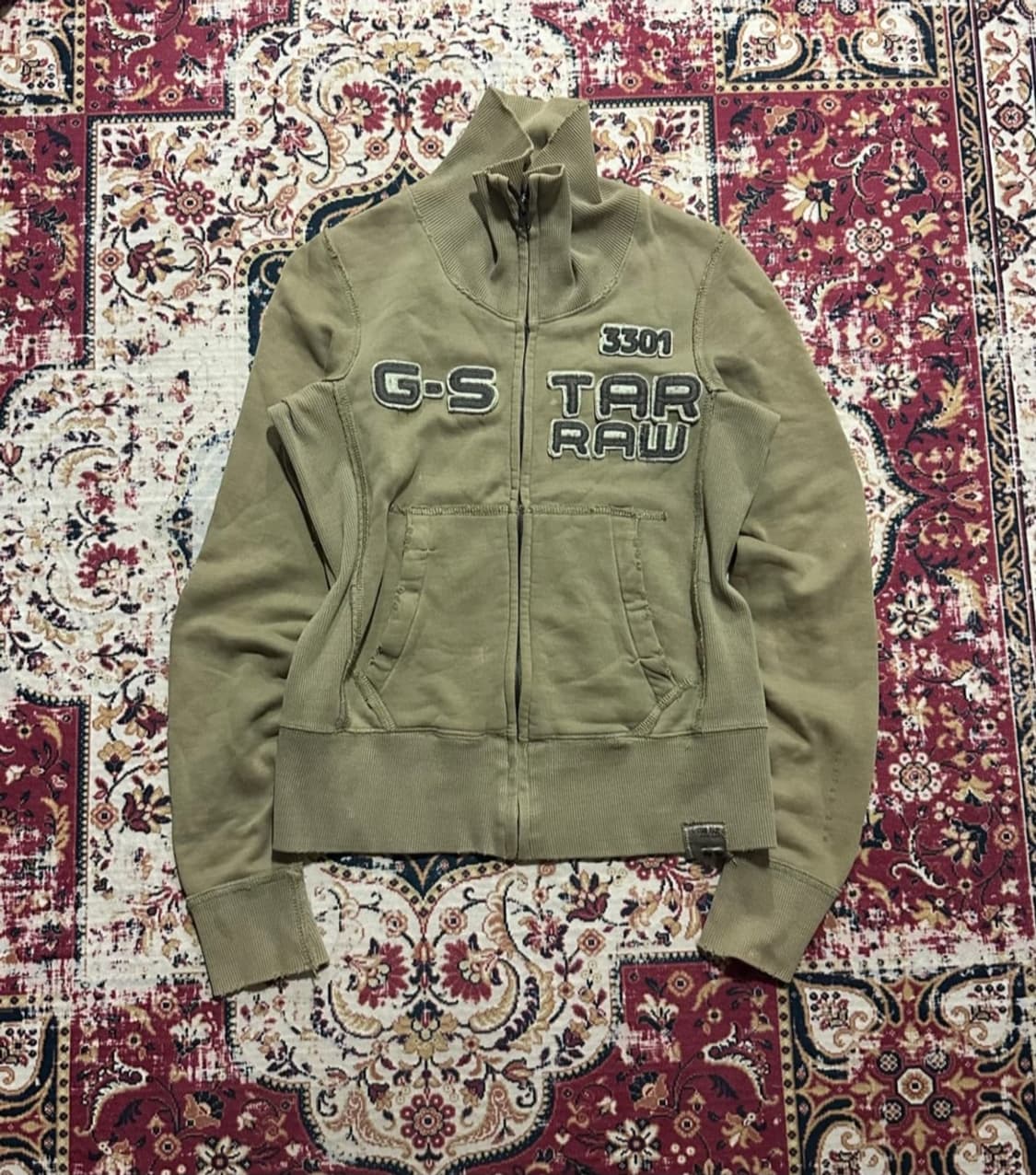 펑크 카키 데미지 집업 상품이미지1