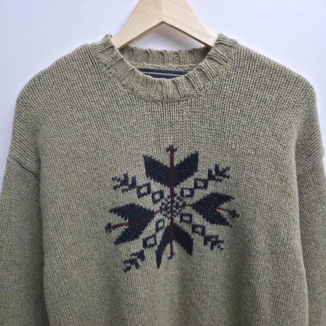 [L] 아베크롬비  패턴 니트 스웨터 카키 상품이미지2