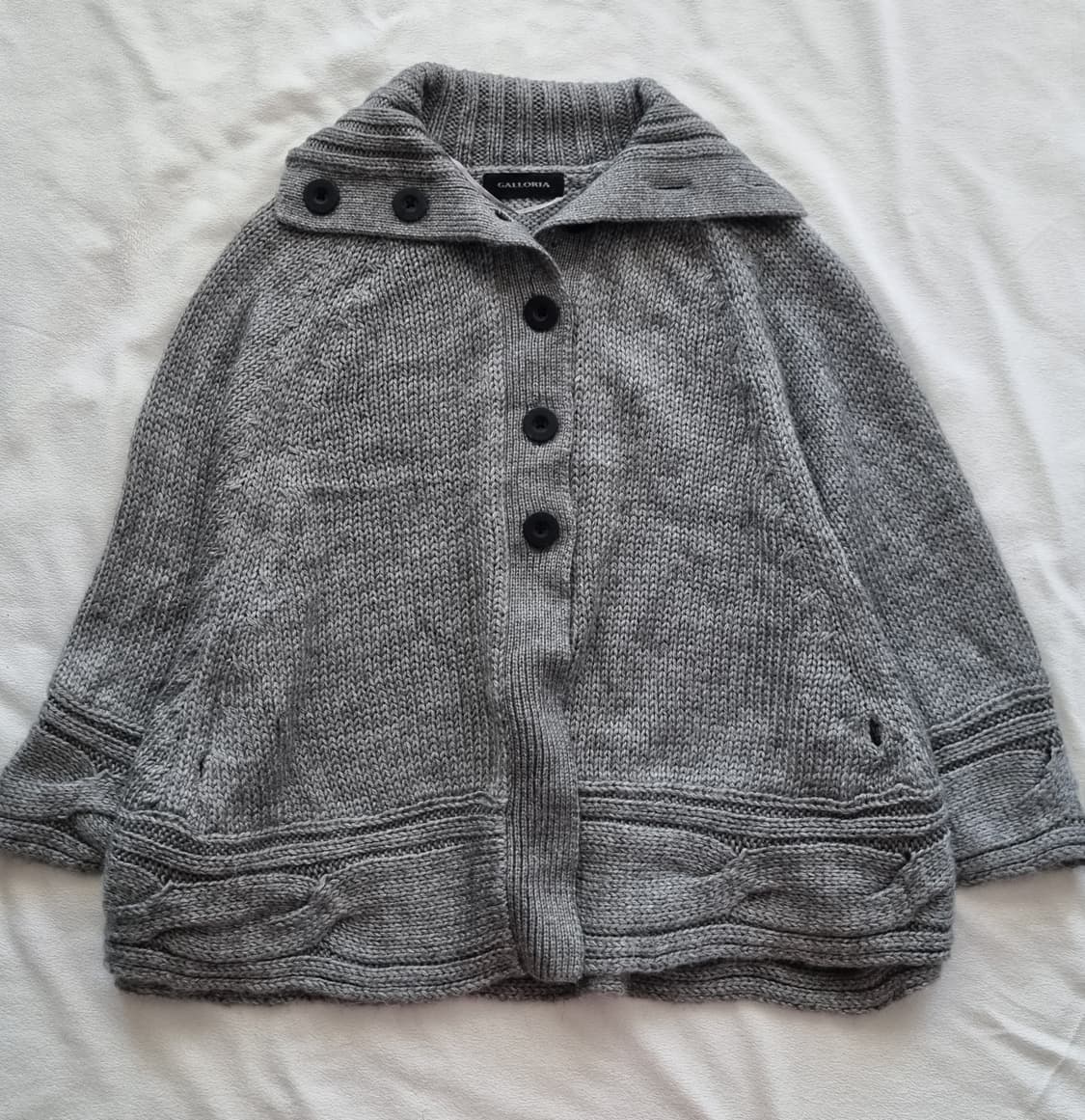 빈티지 모리걸 하구미 그레이 니트 케이프 망토 상품이미지1