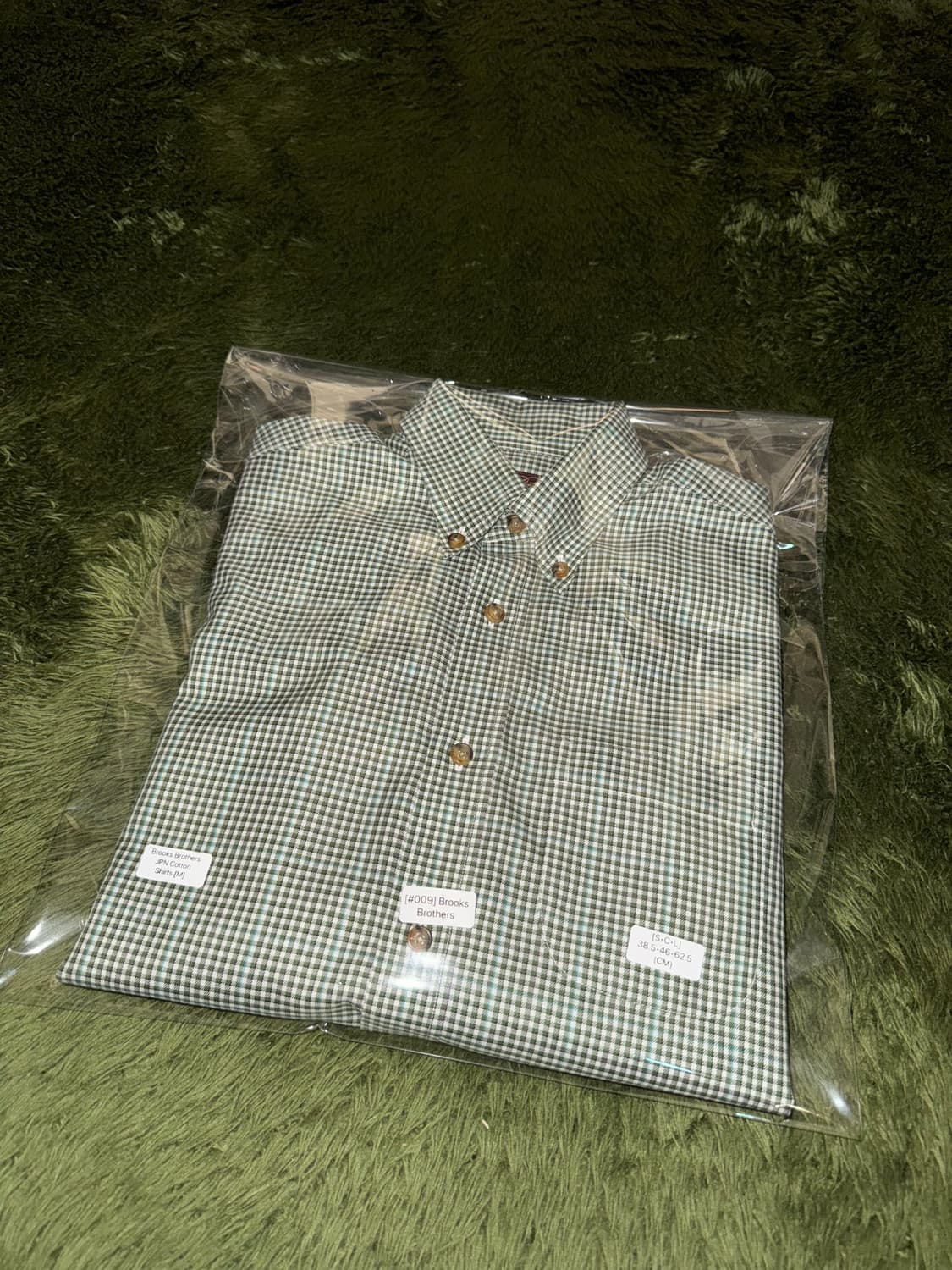 [M] 브룩스 브라더스 재팬 코튼 체크 셔츠 그린 상품이미지10