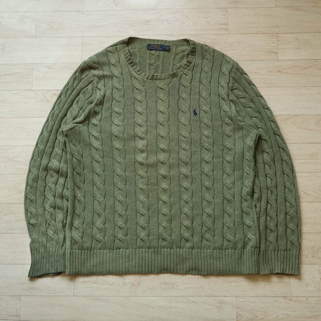 폴로 랄프로렌 올리브 꽈배기 니트 상품이미지1